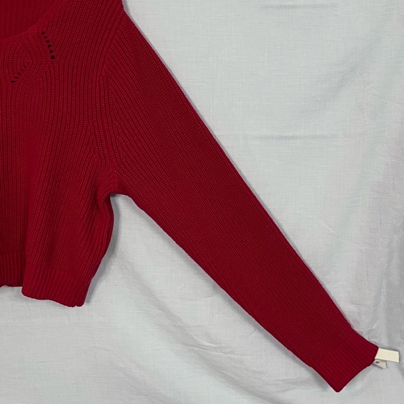Torrid 'Jester Red' Ribbed Semi-Cropped Pullover Sweater in Size 2 (2X | 18/20) - Picture 12 of 16